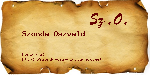 Szonda Oszvald névjegykártya